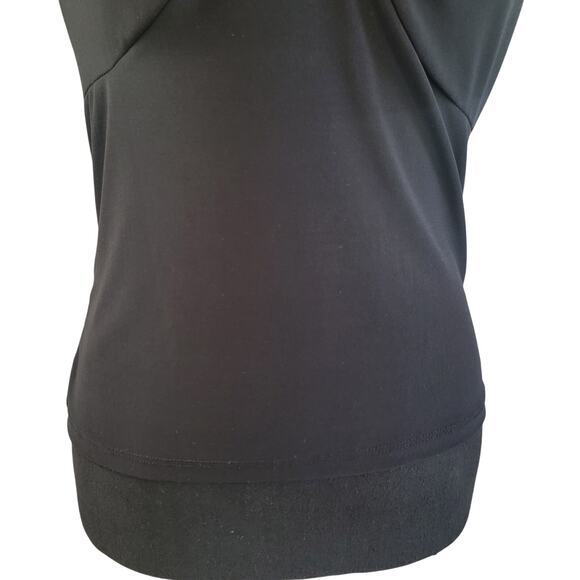 Susan Lawrence V-Neck Black Knit Top Shirt‎ Sz PM Petite Medium Short Sleeve - Picture 5 of 9